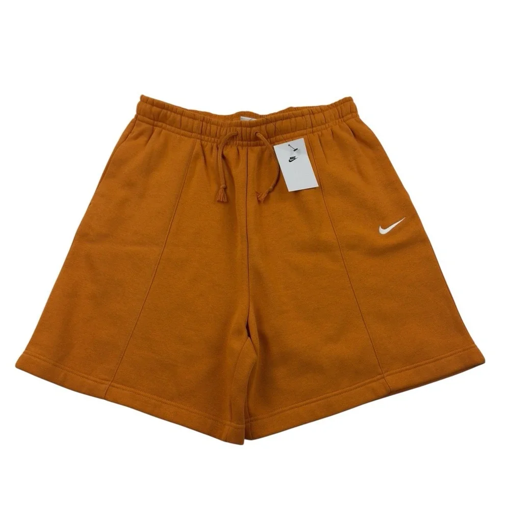 Nike Orange Cotton Polyester Drawstring Stretch Waist Shorts Women's Large‎ 7